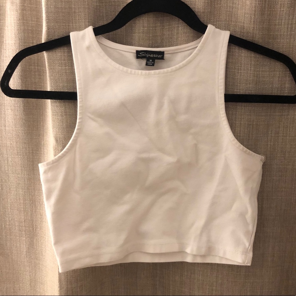 white crop top